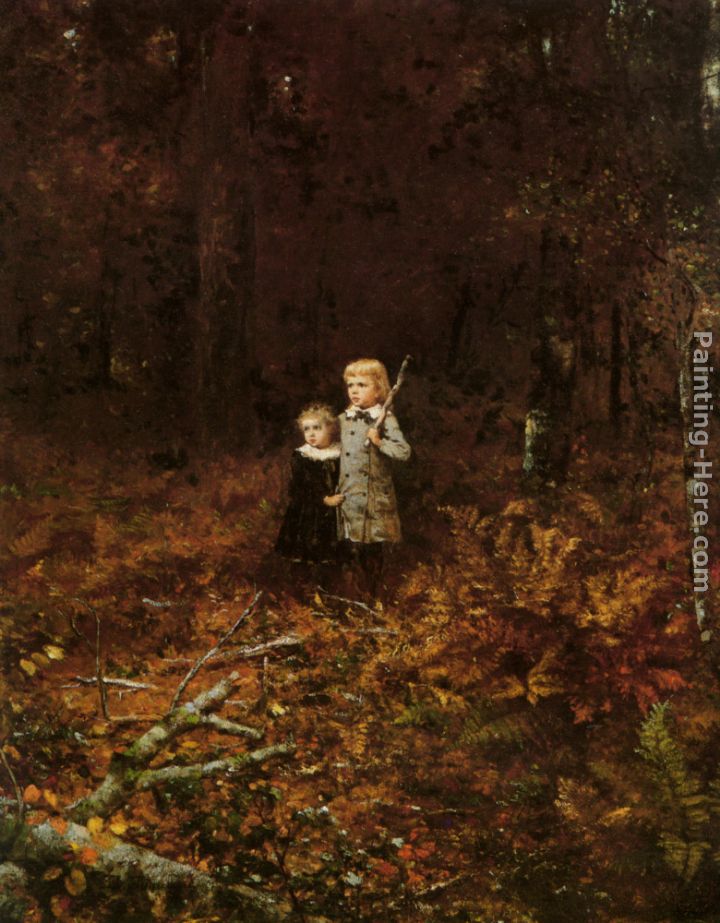 Babies In The Woods painting - Eastman Johnson Babies In The Woods art painting